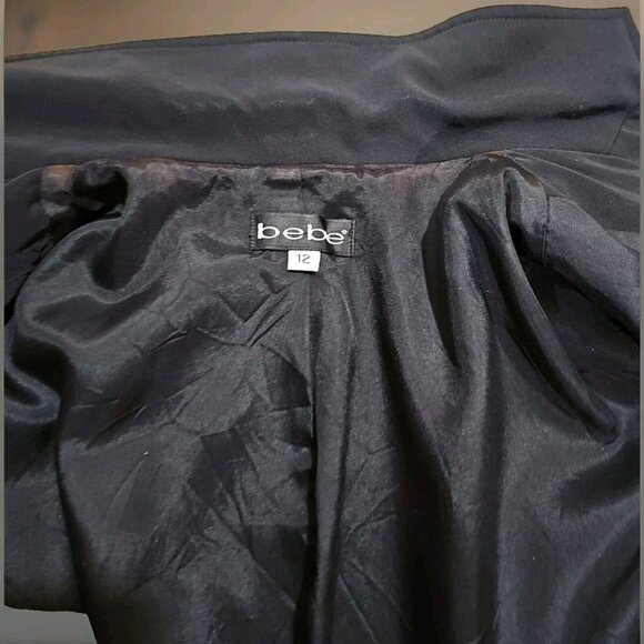 Bebe Women's Long Sport Coat Jacket Blazer Black  Sz 12 Career Office Siren Work - Picture 3 of 9